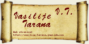 Vasilije Tarana vizit kartica